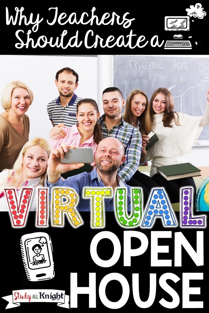 students and staff inside a virtual open house with the text "Why teachers should create a Virtual Open House" - Click to purchase a complementary resource. 