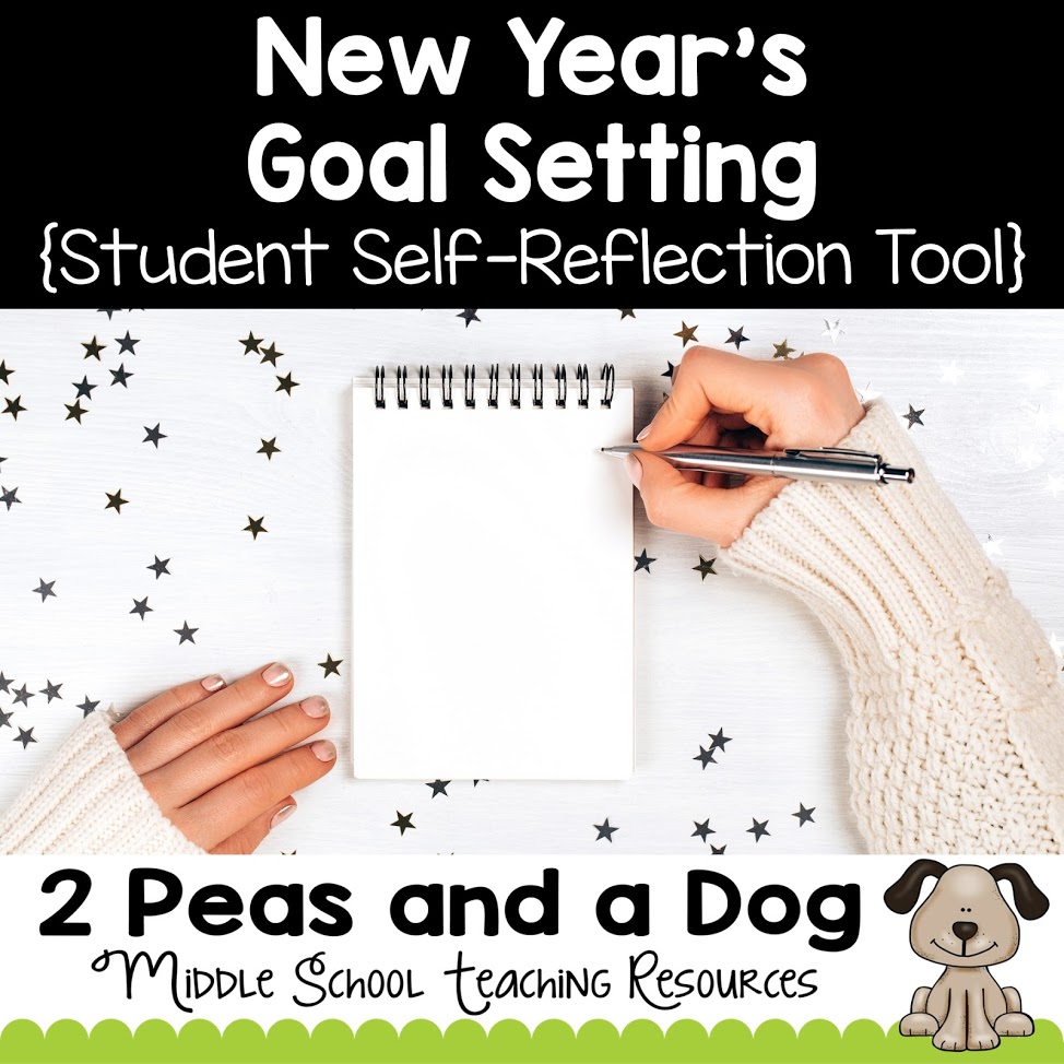 Help your middle and high school students create and set personal goals for the new year and work on increasing their growth mindset through various classroom activities. English language arts teachers | grades 4, 5, 6, 7, 8, 9, 10, 11, 12 | English teachers | Secondary ELA | vision boards