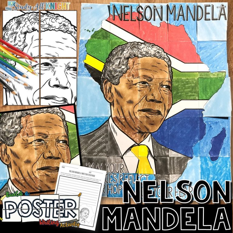 Nelson Mandela Collaborative Poster and Writing Activity - Study All Knight