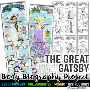 THE GREAT GATSBY BODY BIOGRAPHY PROJECT BUNDLE, GREAT FOR CHARACTERIZATION
