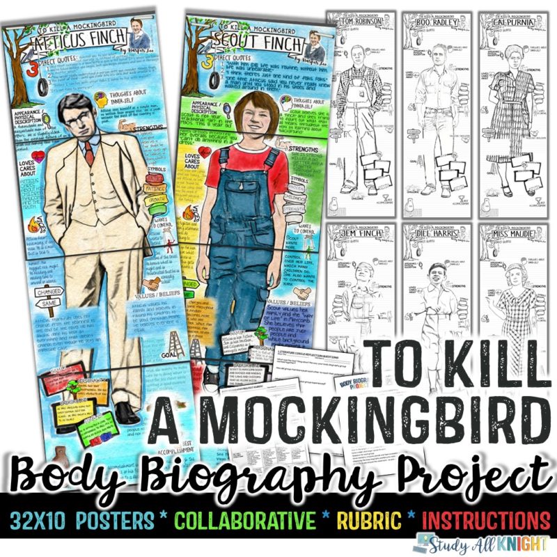 TO KILL A MOCKINGBIRD BODY BIOGRAPHY PROJECT BUNDLE, GREAT FOR CHARACTERIZATION