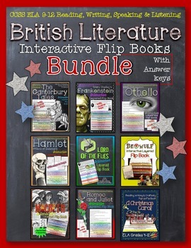 British Literature Reading Literature Guide Flip Books Bundle - Study All  Knight