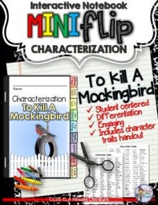 To Kill a Mockingbird: Interactive Notebook Characterization Mini Flip ...