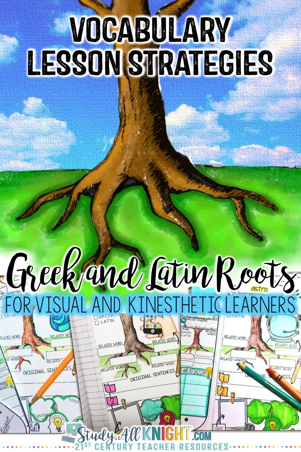 Greek and Latin Roots all school year long! Greek and Latin roots are the foundation of building vocabulary. Why not make it fun!  I found a way to reinforce Greek and Latin Roots vocabulary lessons. If you are into visual notebooks, there are sketch notes. If you are looking for a kinesthetic component, then your students will love compiling their interactive fan. And, for our paperless classrooms, it's easy to share the digital notebook version. #greekandlatinroots #vocabularylessons #sketchnotes 