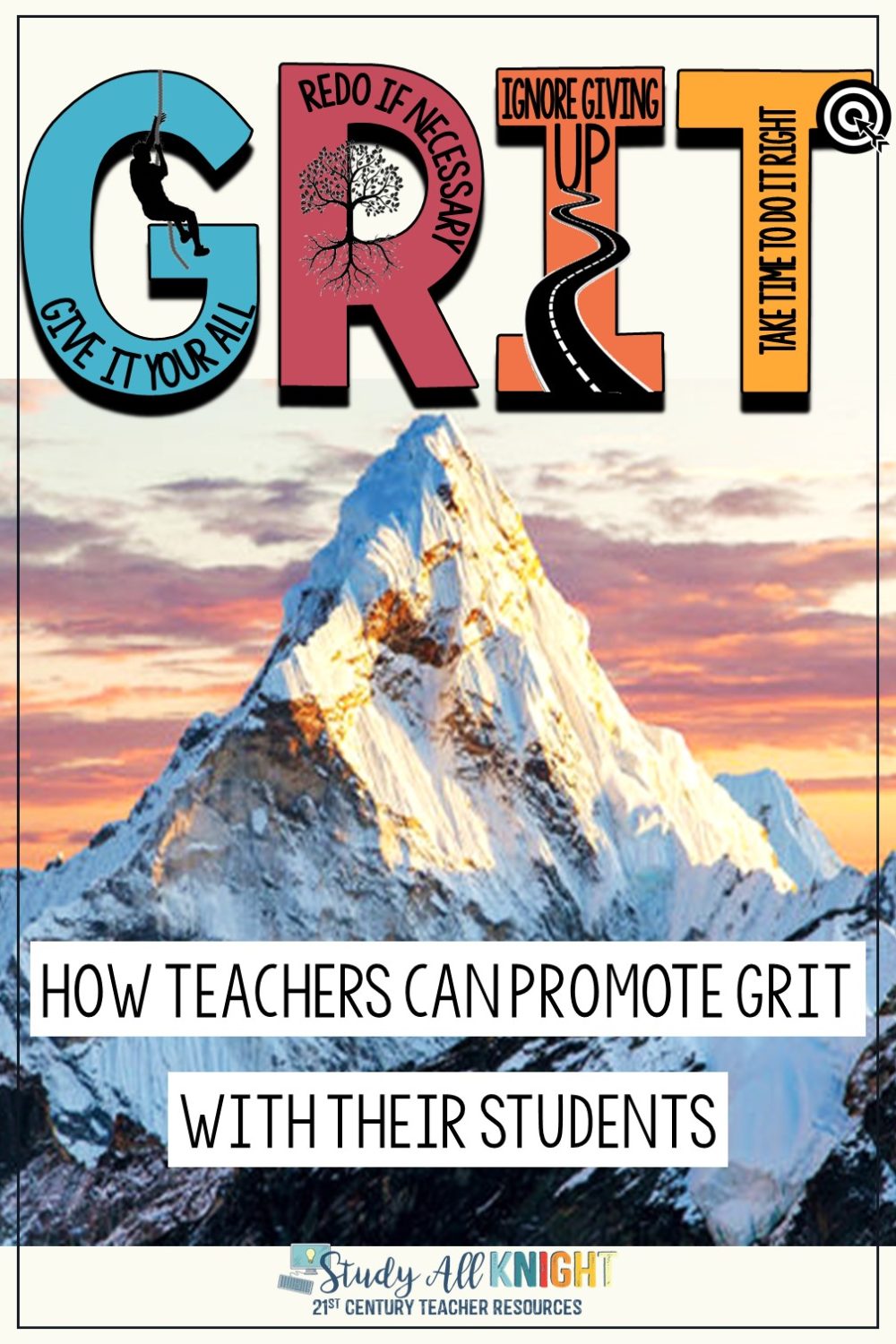 Achieving Goals By Promoting GRIT In Your Classroom. What Does It Mean to Have GRIT? How Can Teachers Promote GRIT With Their Students. This blog post features tips, activities, and strategies, that teachers can immediately share with students. Includes ideas for reflective writing, a collaborative poster, and a hands on approach to promoting a growth mindset. #GRIT #classroomtips #growthmindset #middleschool