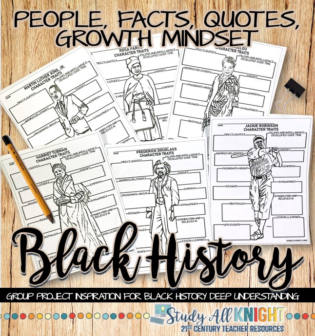 Black History Inspiration For Your Classroom, People, Facts, Quotes, Growth Mindset | This blog post is filled with ideas on how you can promote a growth mindset and celebrate Black History Month with your students. The Black History Body Biography Project is filled with all you need to teach and promote the civil rights leaders, Nobel Prize recipients, activists, former president, authors, poets, suffragists, abolitionists, orators, athletes, and true heroes for all generations.These are truly unique, with high-quality vector graphics, and is the most inclusive group project bundle for bringing together a growth mindset and a biography study. #blackhistorymonth #middleschoolteachers #historyteachers
