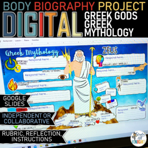 Greek Gods, Greek Mythology Digital Body Biography | Distance Learning