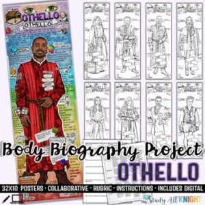 Othello Body Biography Project Bundle, For Print and Digital, by Shakespeare