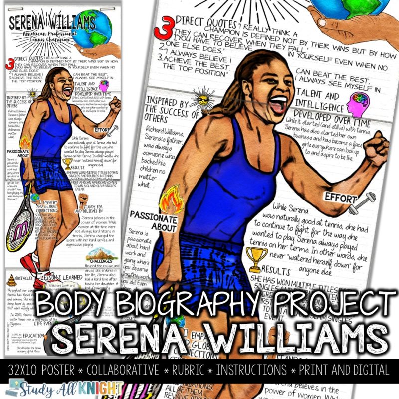 Serena Williams, American Professional Tennis Champion, Body Biography Project